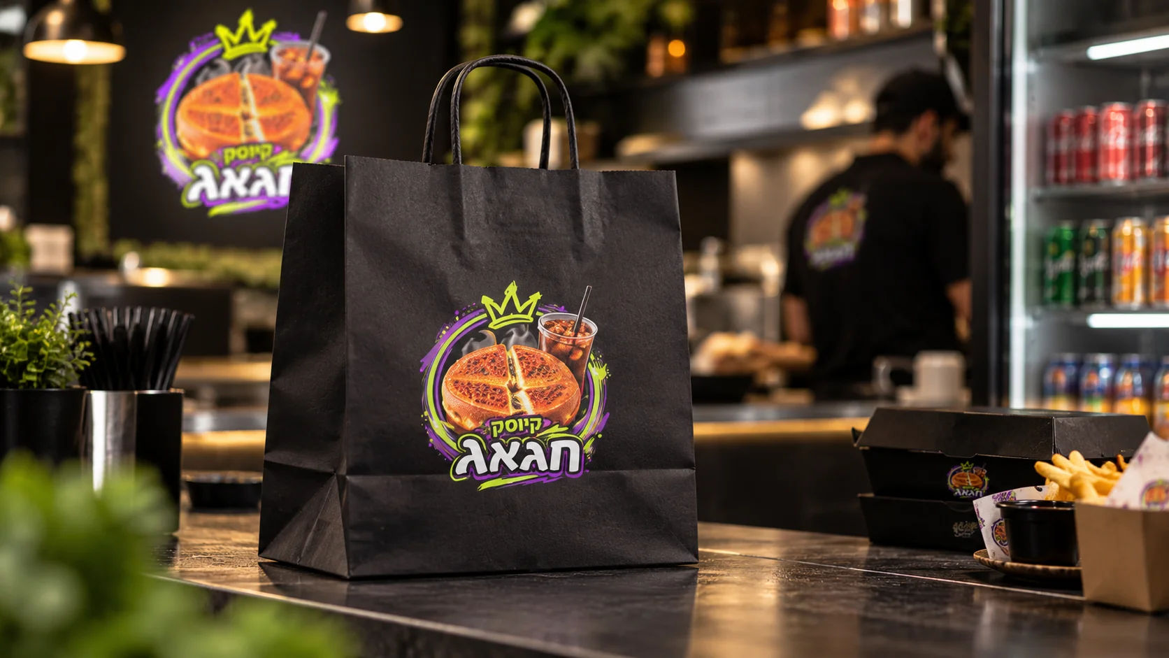 שקית קיוסק חגאג בתוך הקיוסק